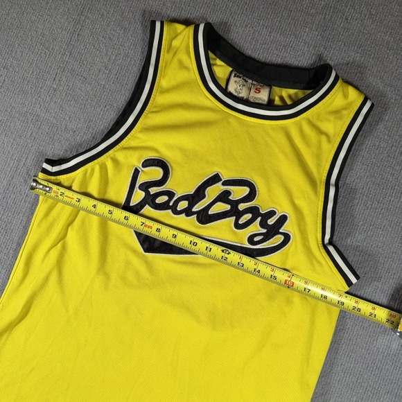 Bad Boy‎ Basketball Jersey Yellow Biggie Smalls #72 Athletic Mens Size Small - Picture 8 of 9